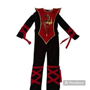 Youth Boys Ninja Costume Boy’s Medium Black Red